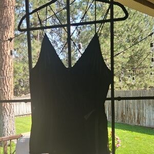 EXPRESS Black Velour Spaghetti Strap Top